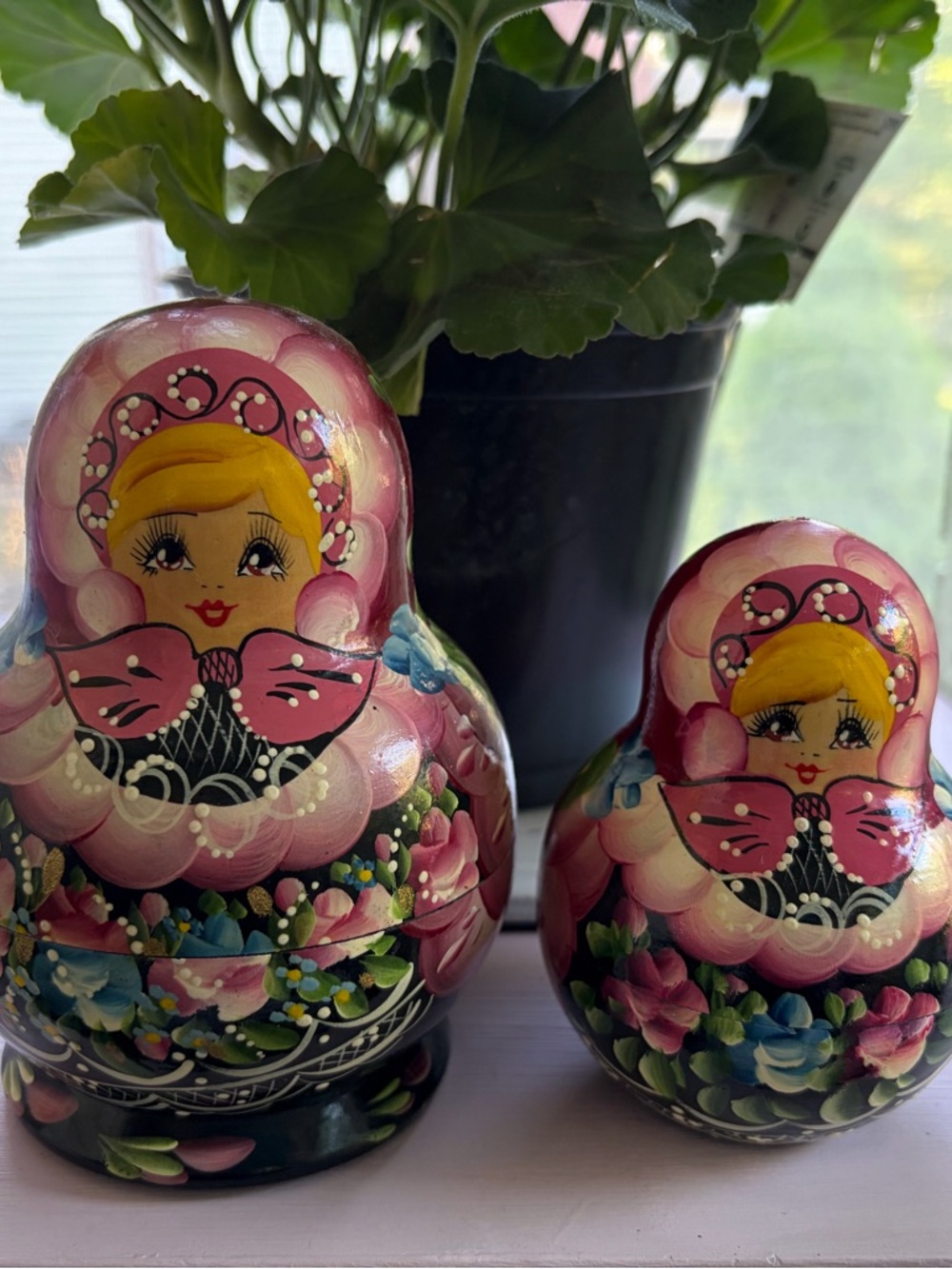 Hand-Painted Russian Nesting Doll - Pink Floral Matryoshka - Picture 7 of 14